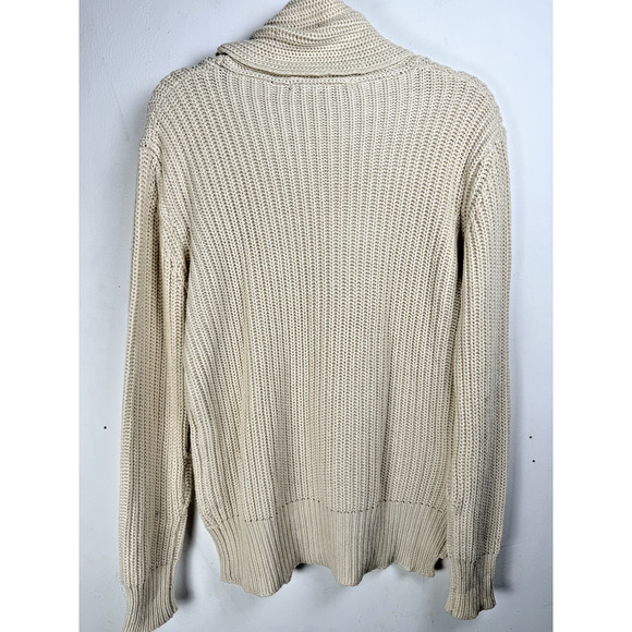 Zara Women's Beige Cozy Knit Stretch Oversized Cowl Neck Preppy Normcore Sweater - Picture 7 of 8